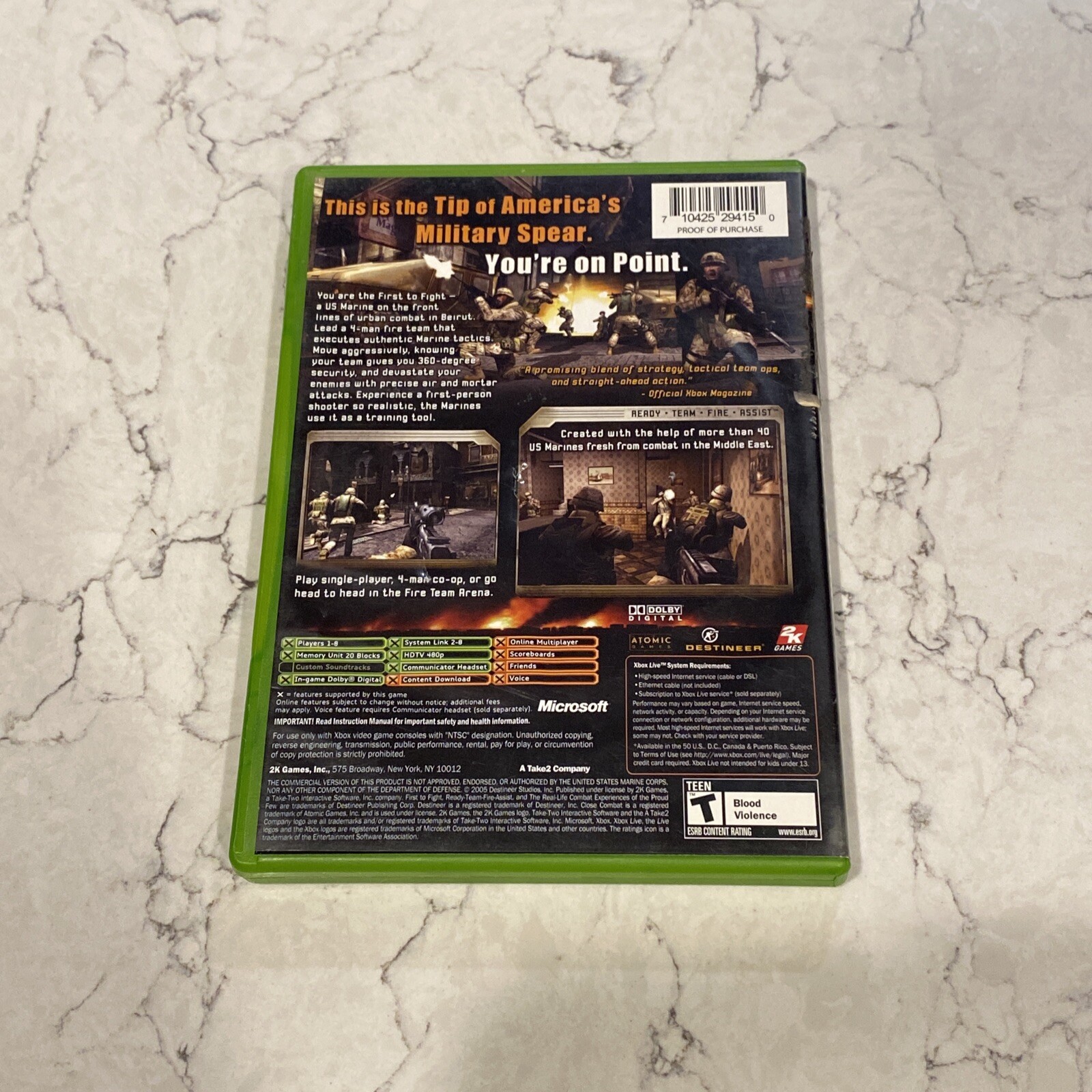 Close Combat: First to Fight (Microsoft Xbox, 2005)