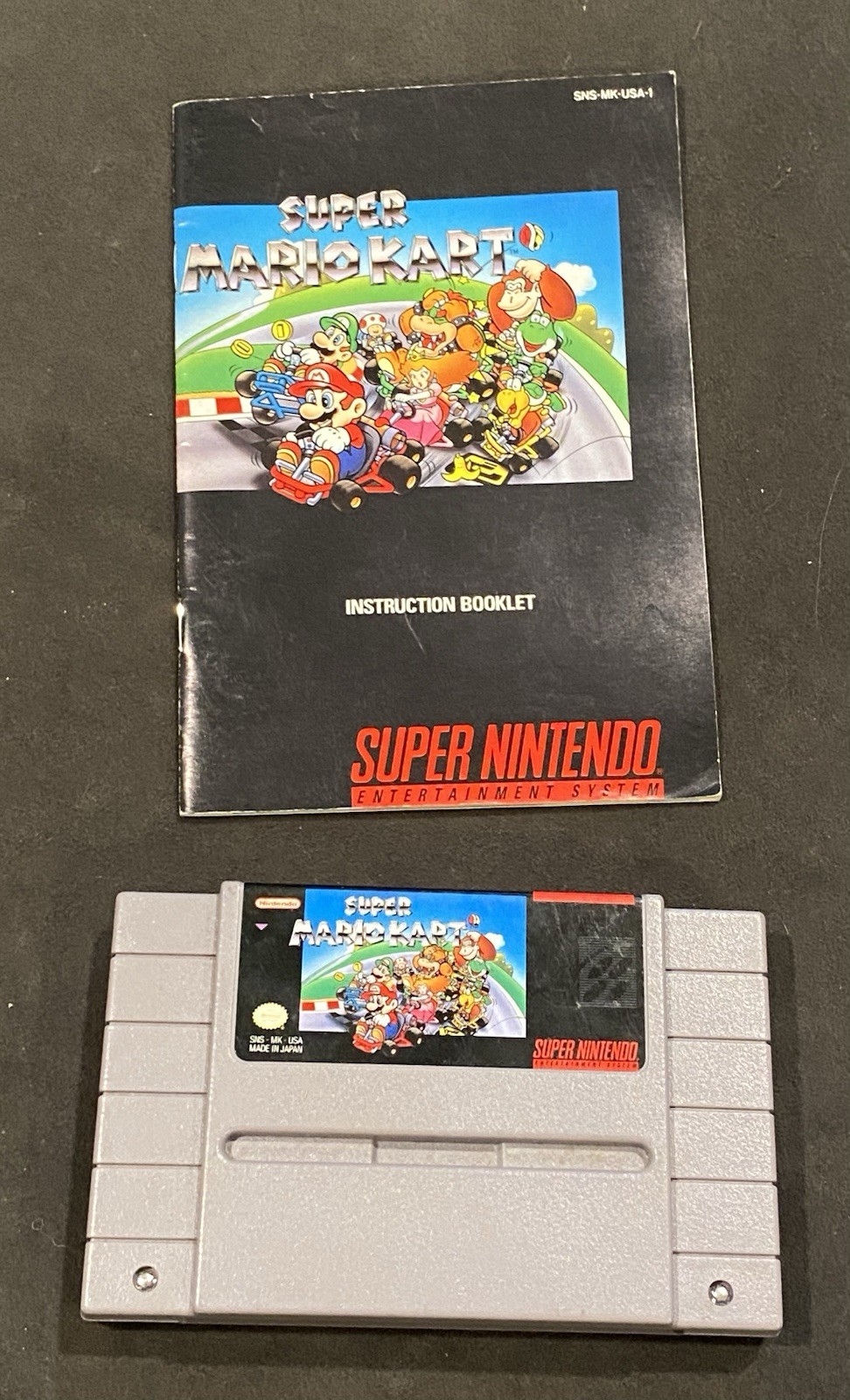 Super Mario Kart – Super Nintendo SNES Game Cartridge And Manual