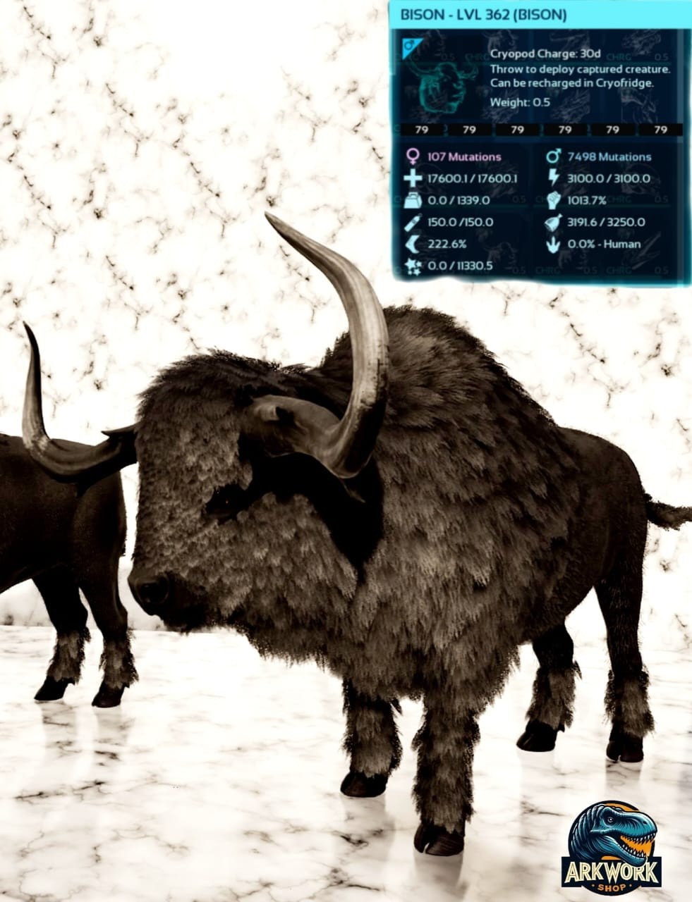 🦖ARK Survival Ascended Bison New Top Stats PVE PS5/XBOX/PC
