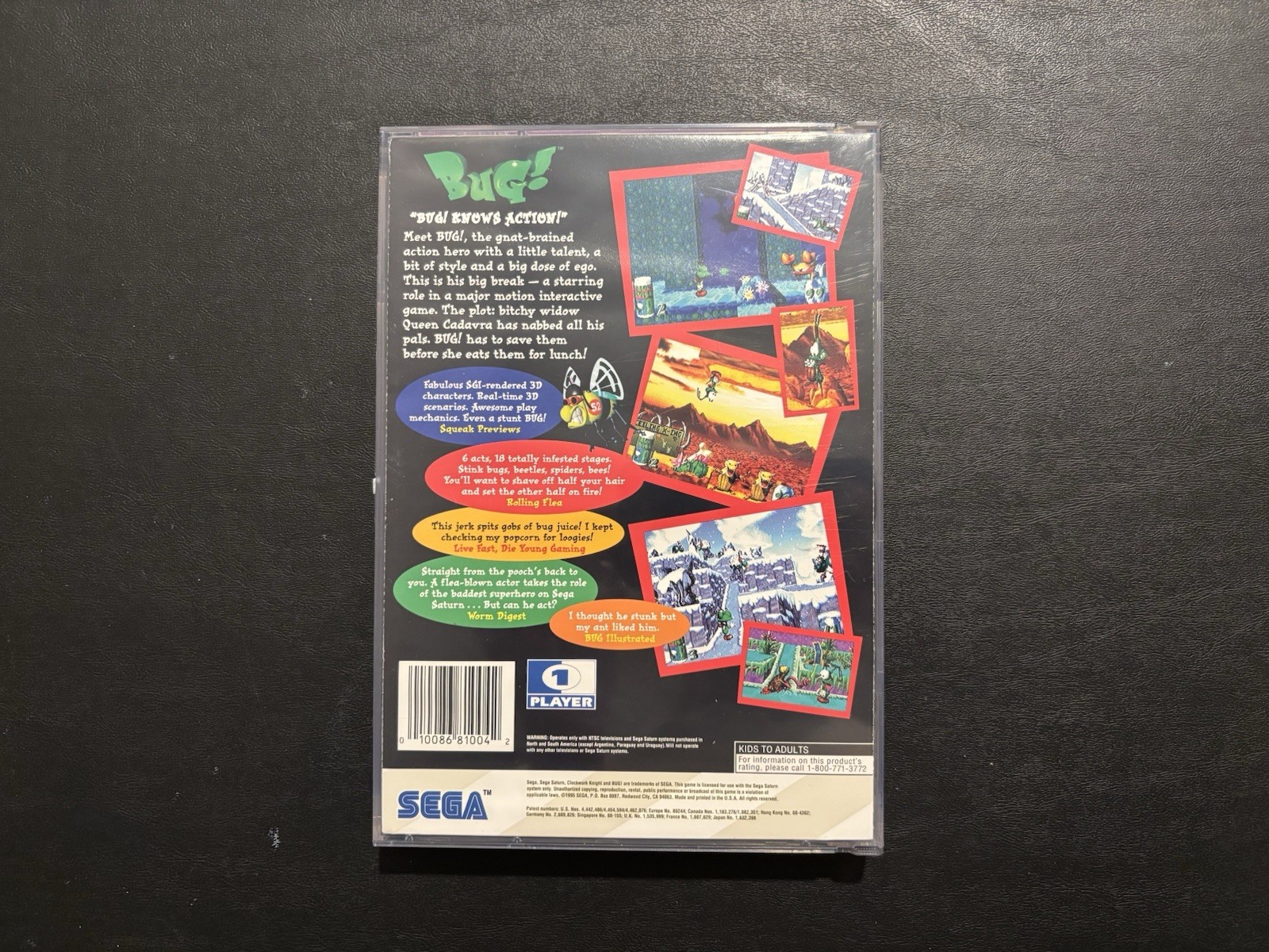 Bug! (Sega Saturn, 1995) CIB Complete With Manual & Reg Card Tested & Works!
