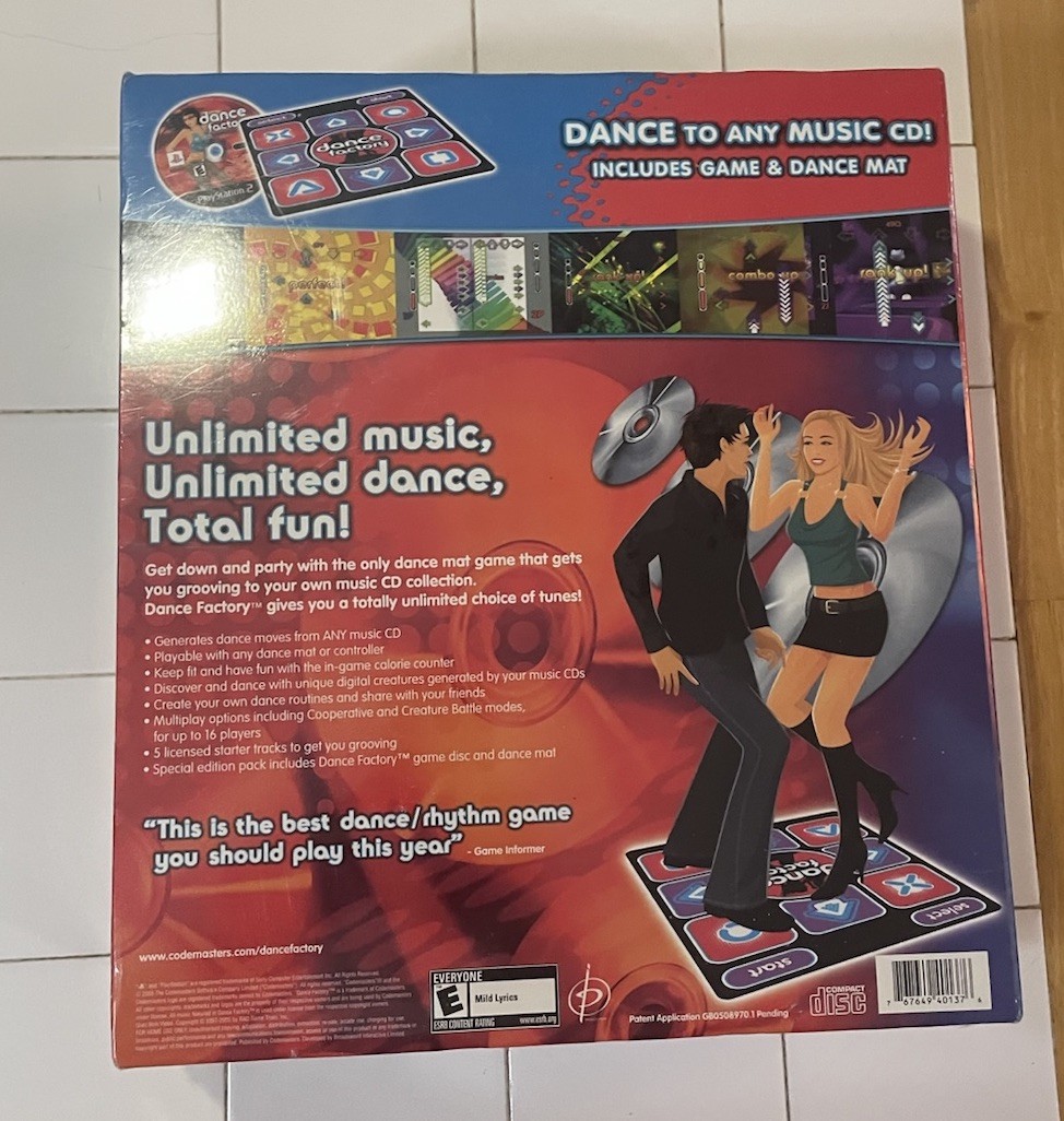 Dance Factory Game Mat Bundle PlayStation 2 PS2 Codemasters New Sealed