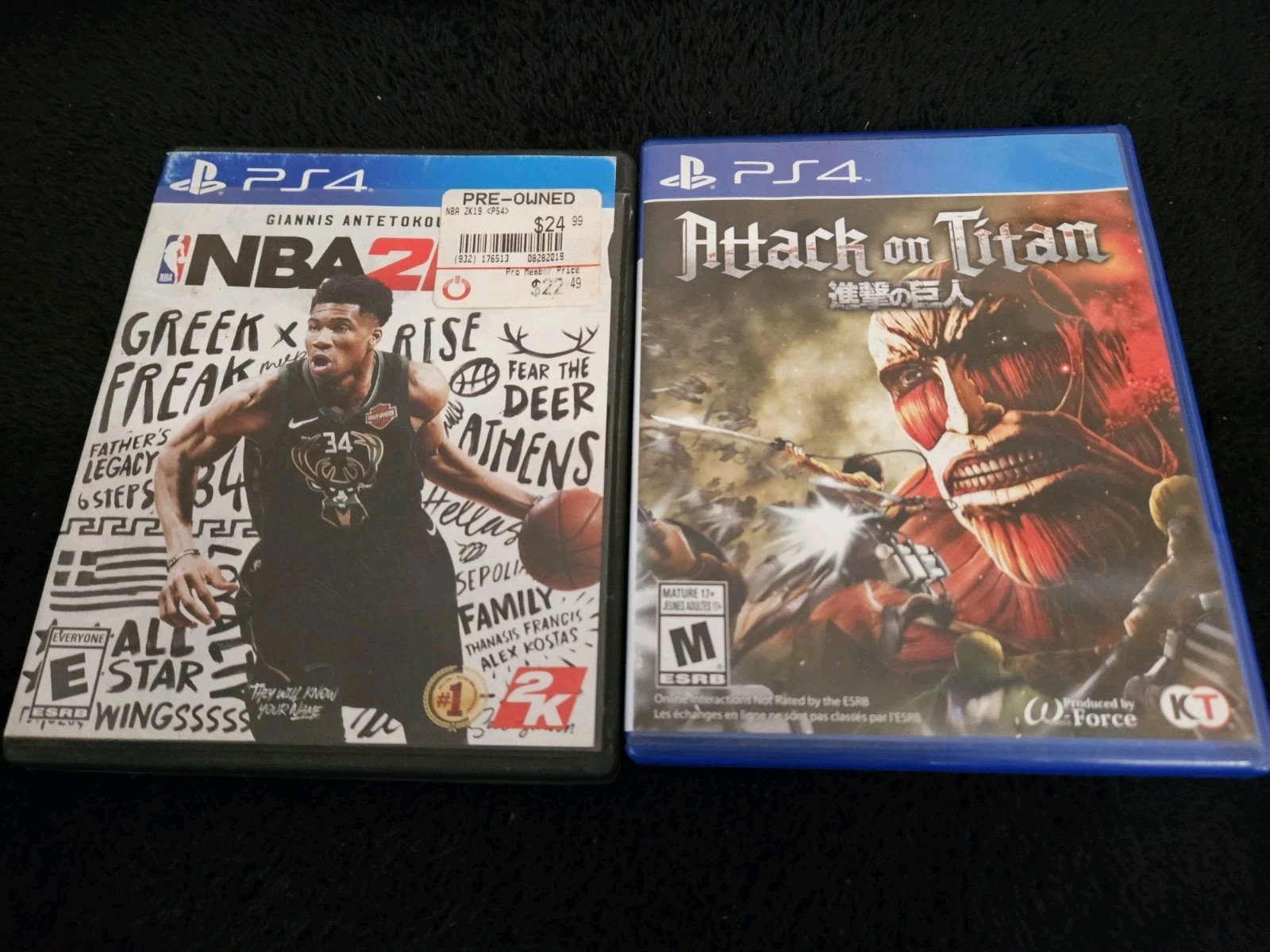 Attack on Titan Anime PS4 + NBA 2K19 Bundle Near Mint – CIB -TESTED-NO SCRATCHES