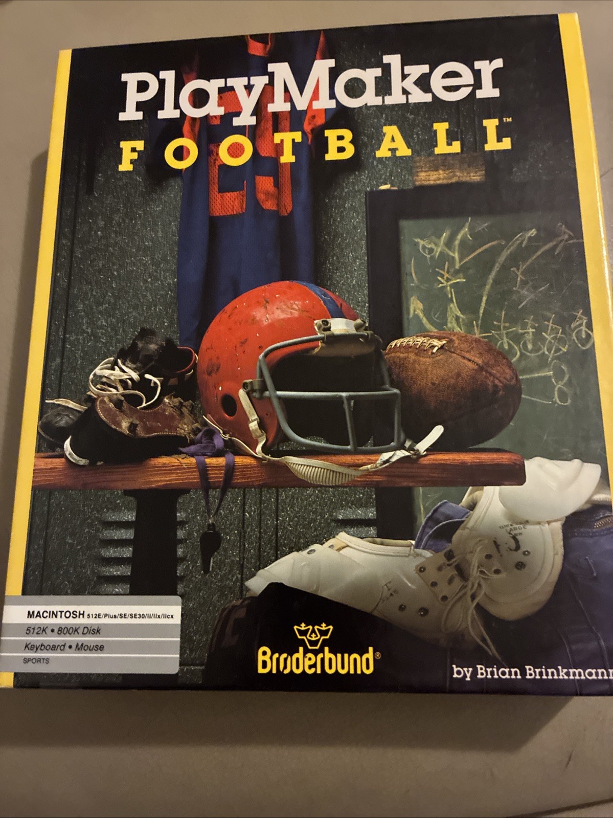 PlayMaker Football Macintosh Big Box Game Brøderbund 1989 – Box & Manuals ONLY