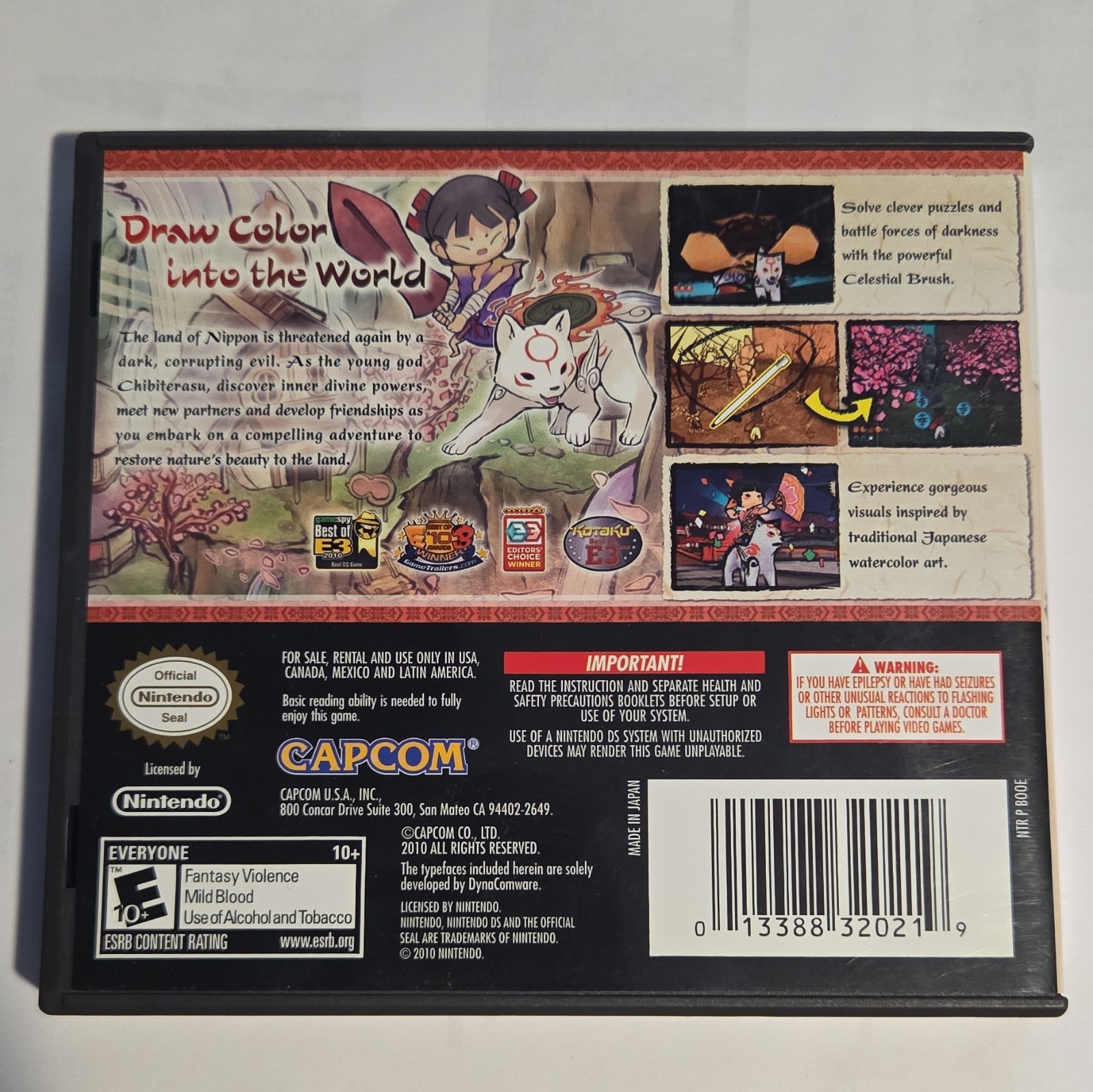 Capcom Okamiden – Nintendo DS (2010) Manual Included NTSC-U/C E10+