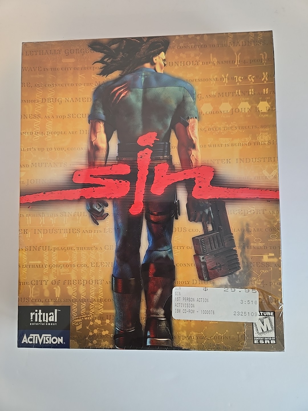 SIN Game PC CD Rom Big Box 1998 NEW SEALED Rated Mature Ritual / Activision READ