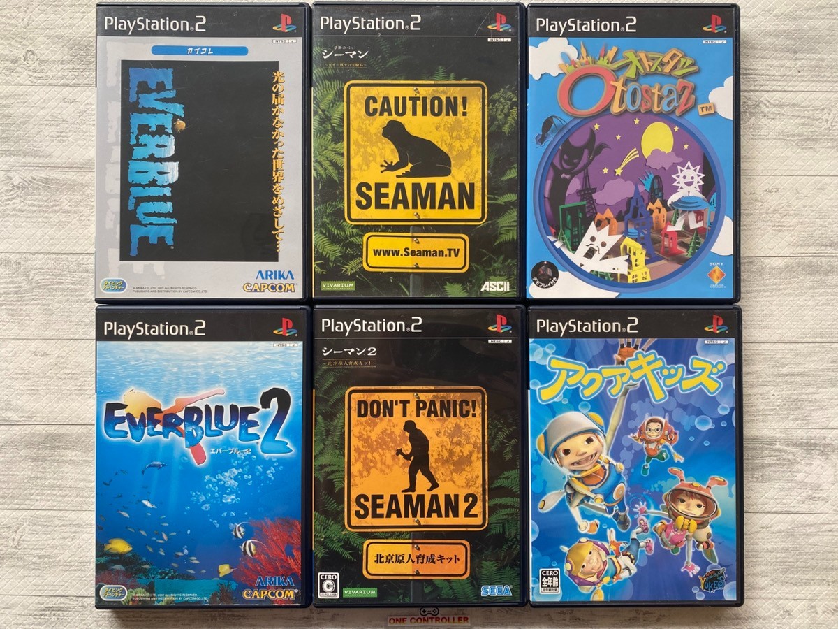 SONY PS2 EVERBLUE Ever Blue 1 2 & Seaman 1 2 & Otostaz & Aqua Kids from Japan