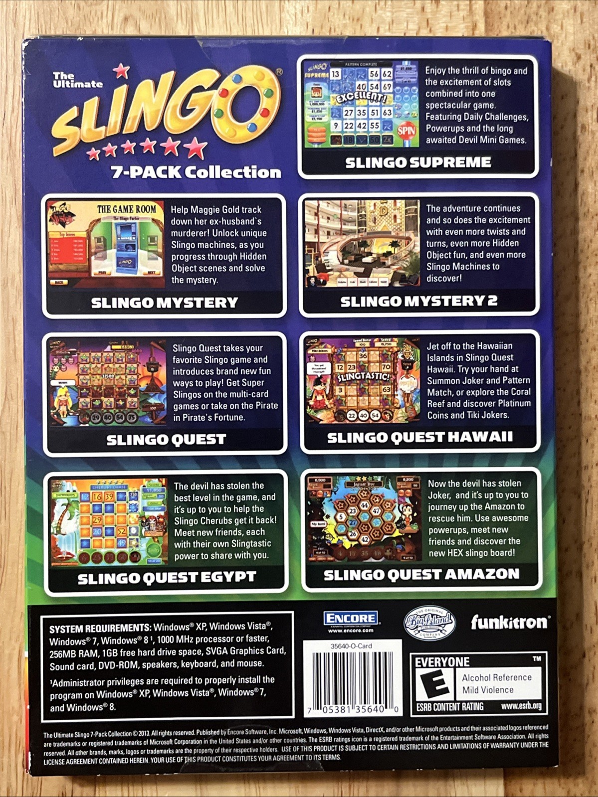 The Ultimate SLINGO 7-PACK Collection ~ 2013 Encore Software for Windows PC~NEW!