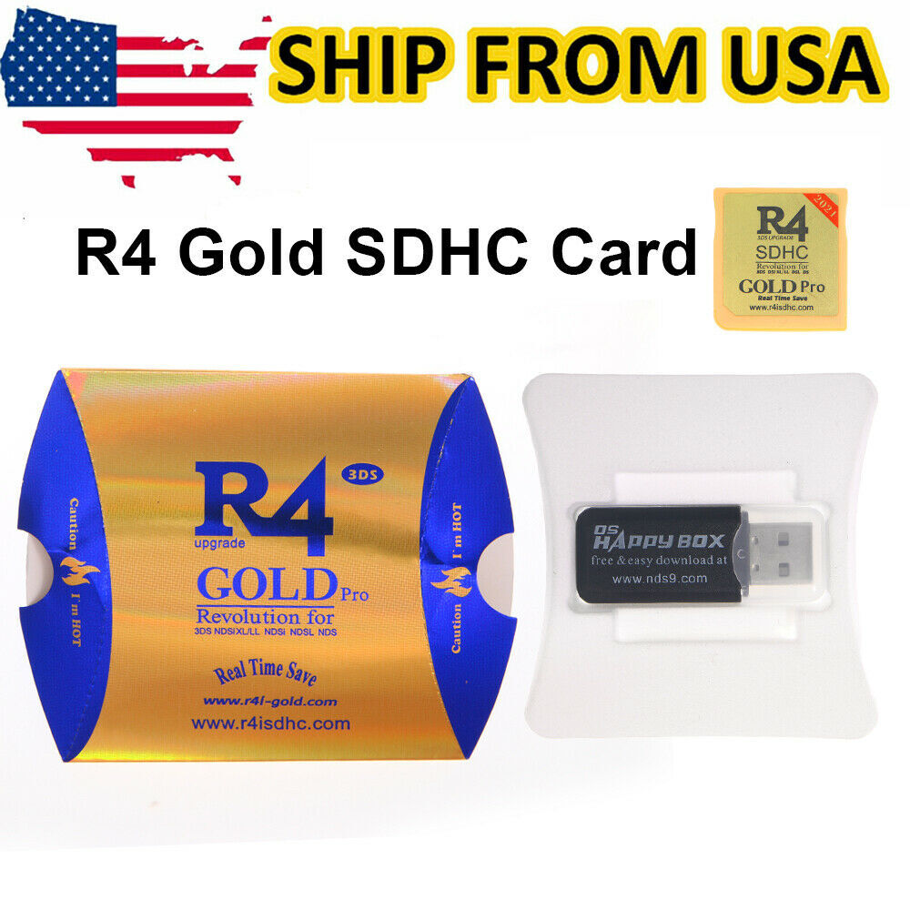 2023 Version R4 R4i Gold SDHC For DS/3DS/2DS/ Revolution Cartridge+USB Adapter