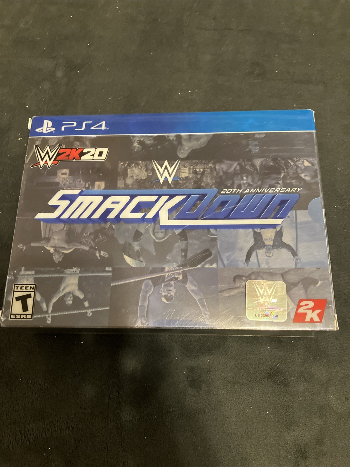 WWE 2K20 SmackDown 20th Anniversary Edition Box Set PS4 Opened/New Kurt Angle