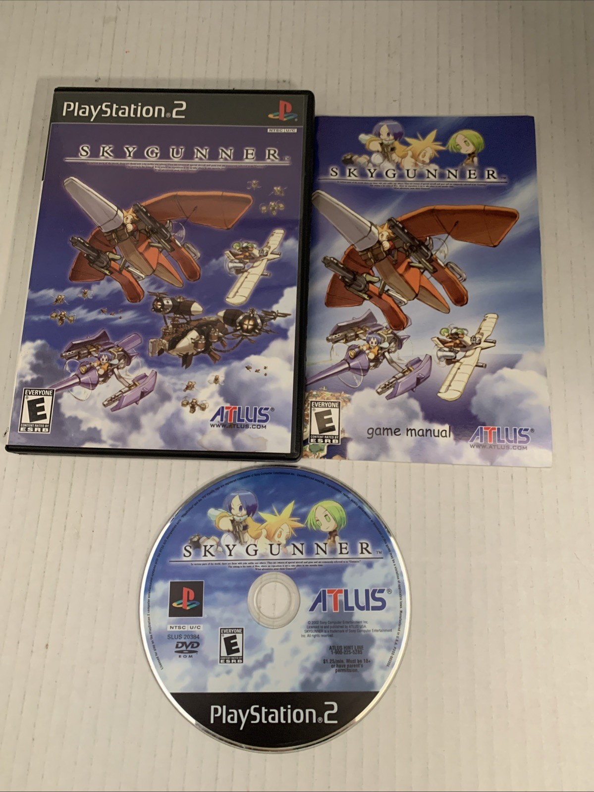 Mint Condition Sky Gunner (PlayStation 2 PS2, 2002 ATLUS) Complete W/ Reg Card