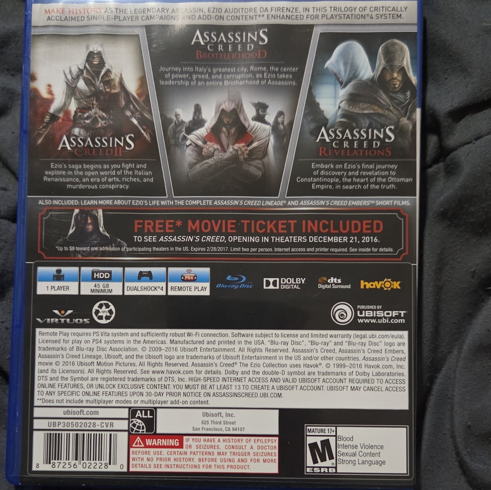 Ubisoft Assassin’s Creed: The Ezio Collection (PS4) 2016 M Action 1P NTSC-U/C