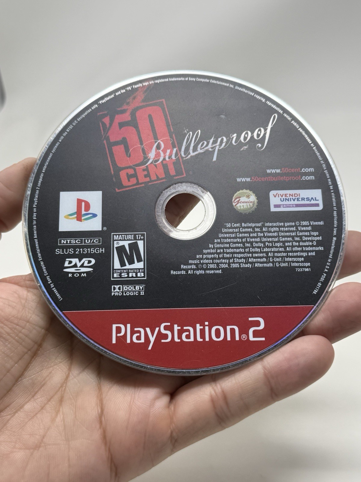 50 Cent Bulletproof PS2 PlayStation 2 Pristine Disc Only Tested Works Authentic