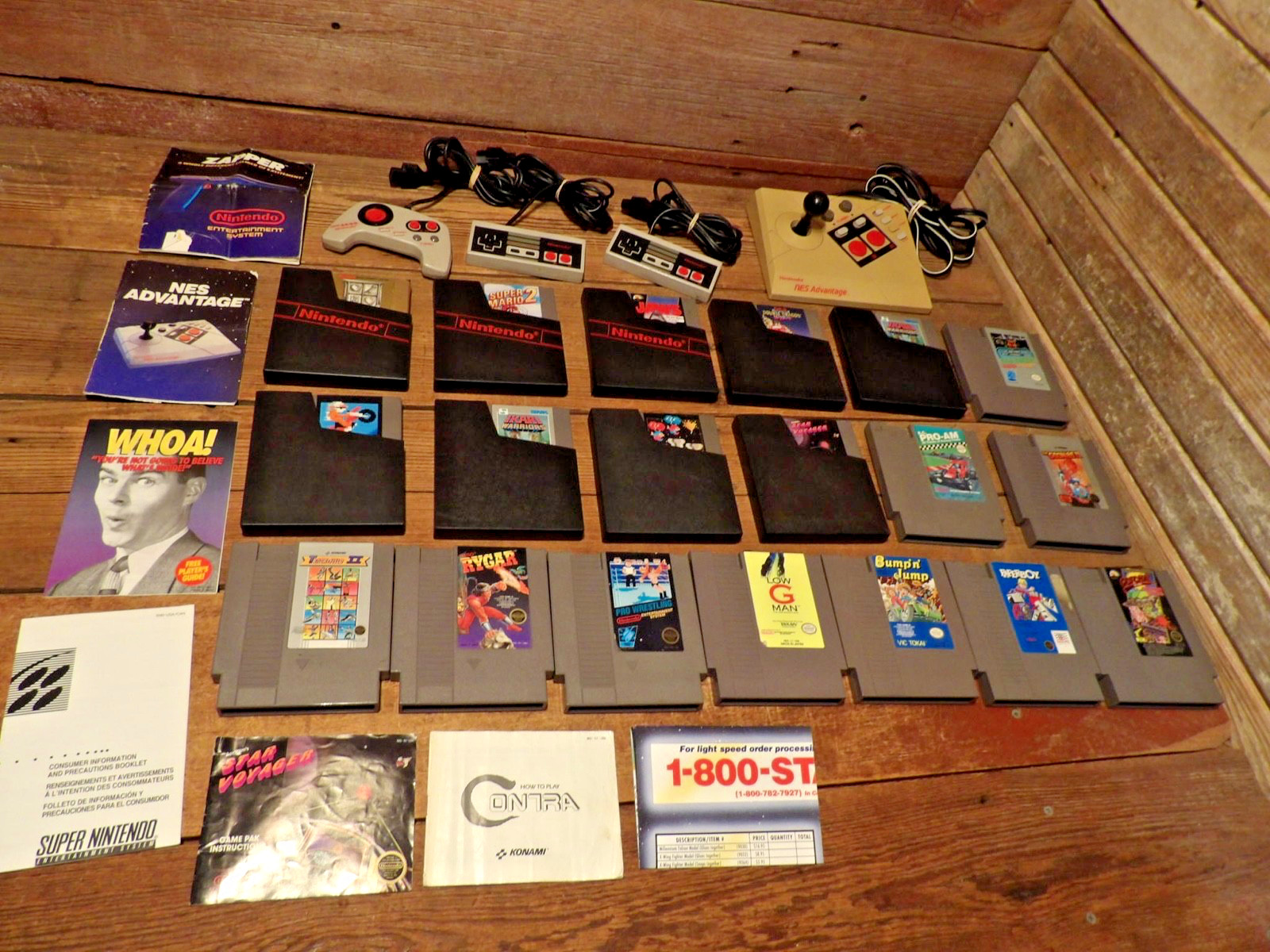 Vintage LOT Nintendo Games With Controllers & Misc. – 19 Games ALL Work!