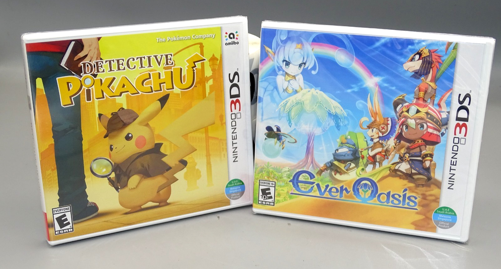 2-PACK 3DS DETECTIVE PIKACHU + EVER OASIS **NEW** 1ST PRINTS