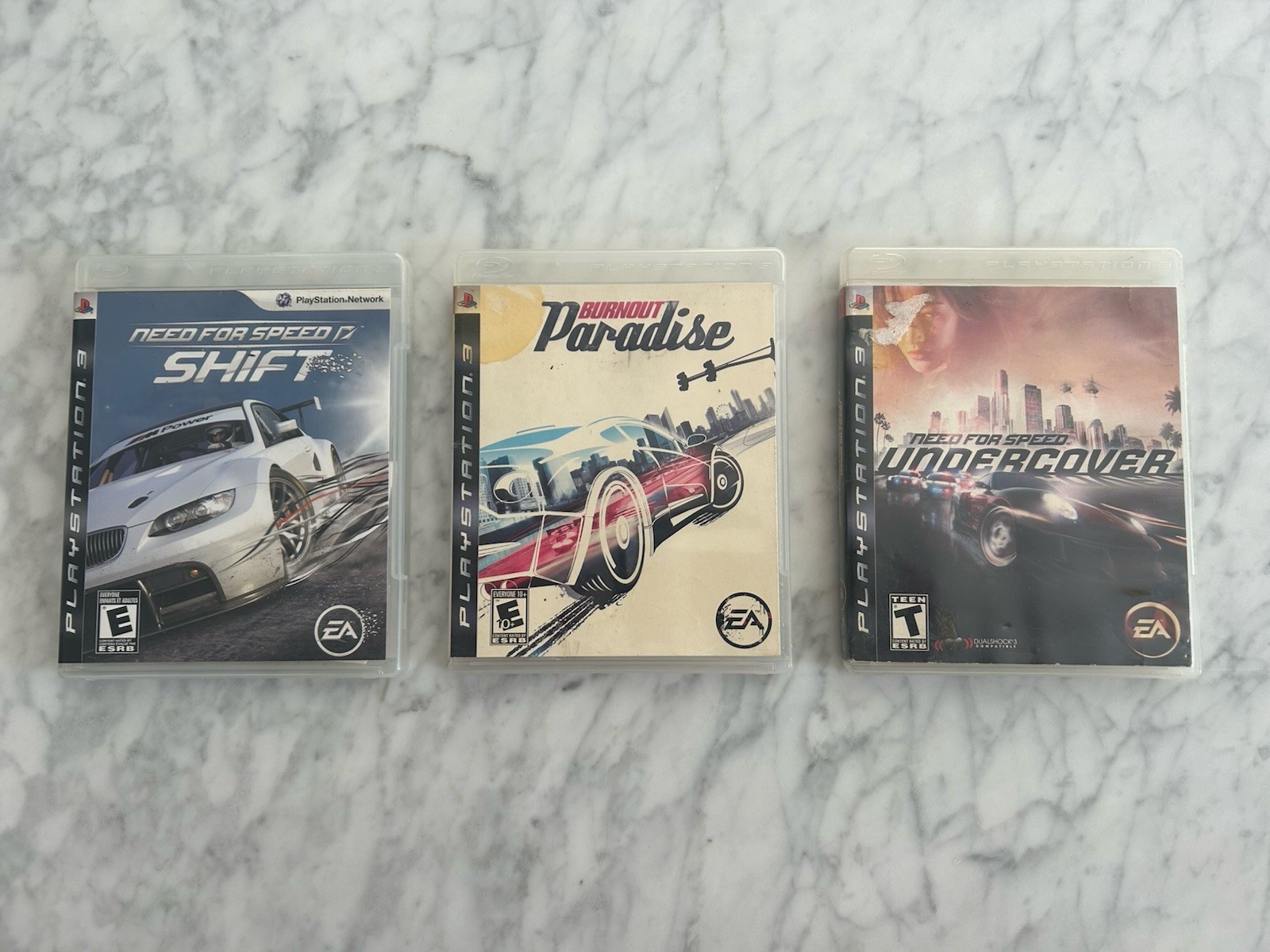 Need for Speed Shift, Need for Speed Undercover, Burnout Paradise PS3 Lot of 3