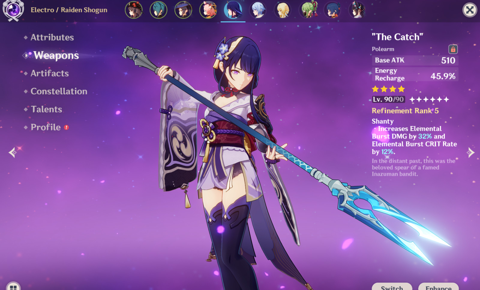 Genshin Impact AR 55 Europe – Kamisato Ayato + sig sword -Raiden Shogun -Hu Tao