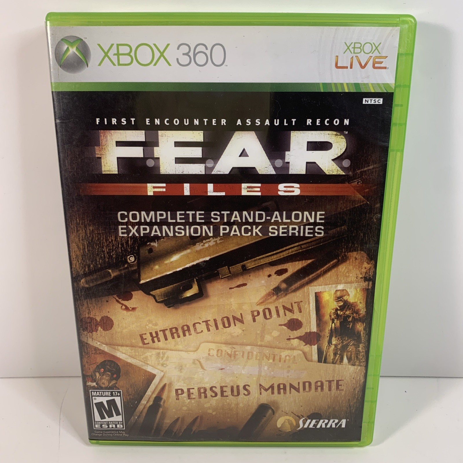 F.E.A.R. Files (Microsoft Xbox 360, 2007) Complete In Box w/ Manual Tested CIB