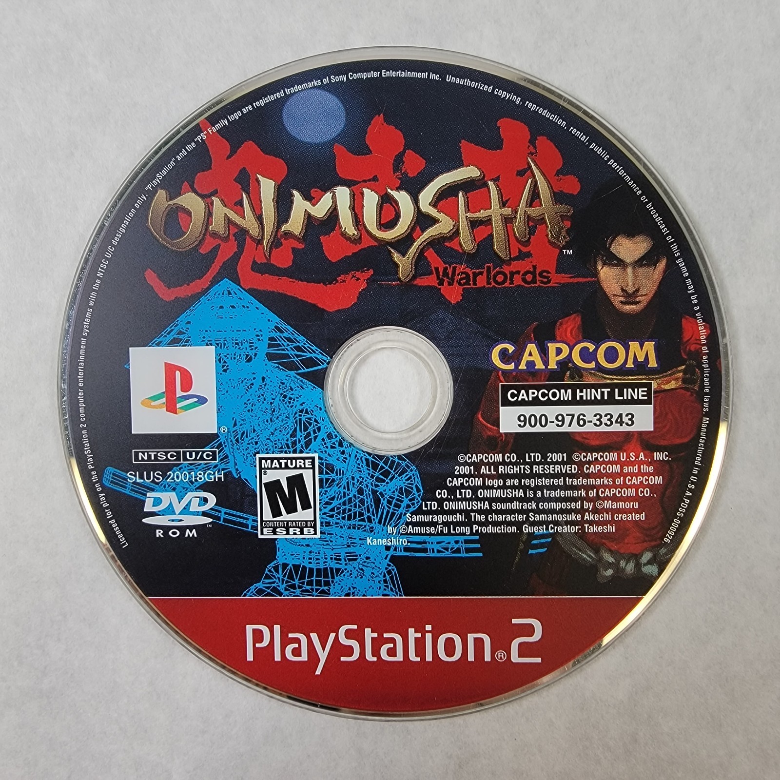 Onimusha Warlords [Greatest Hits] – Sony Loose PS2 Playstation 2 Disc