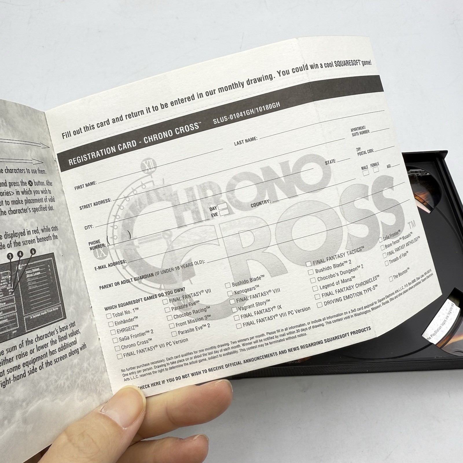 Chrono Cross (Sony PlayStation 1, 2001) PS1 CIB w/ Registration Card
