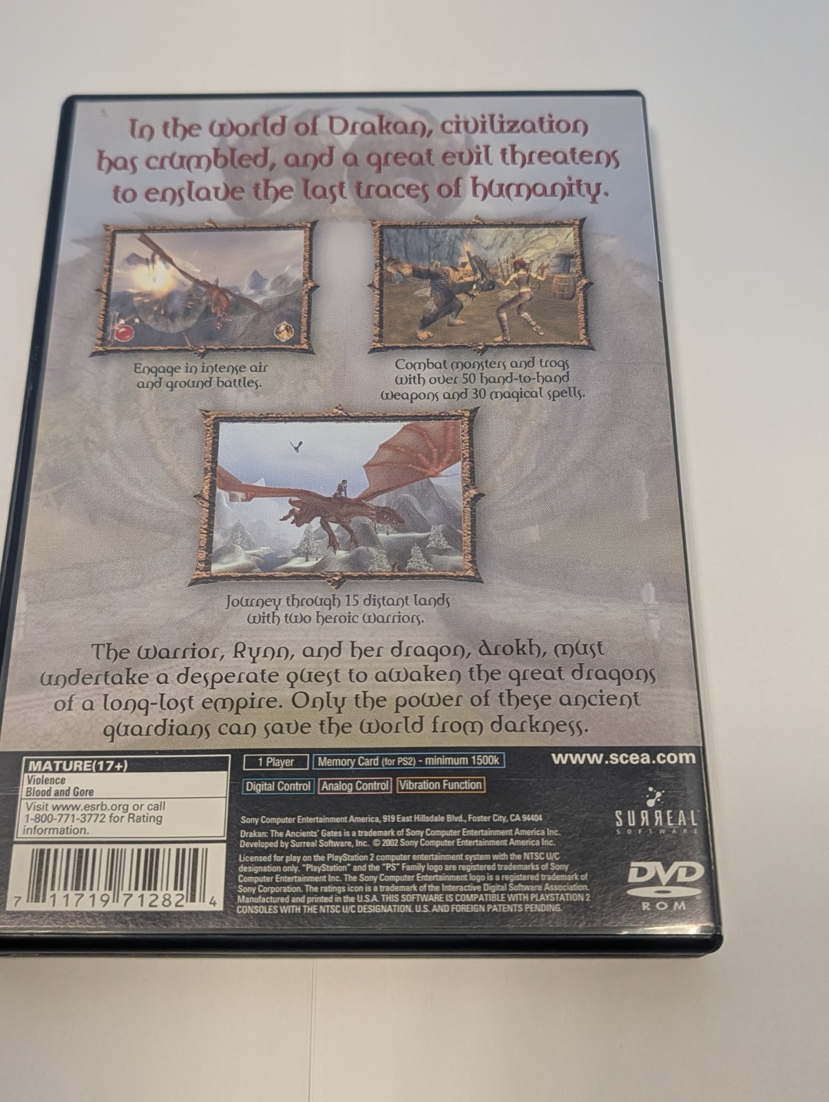Drakan The Ancients’ Gates Sony PlayStation 2 PS2 Complete Tested Working Clean