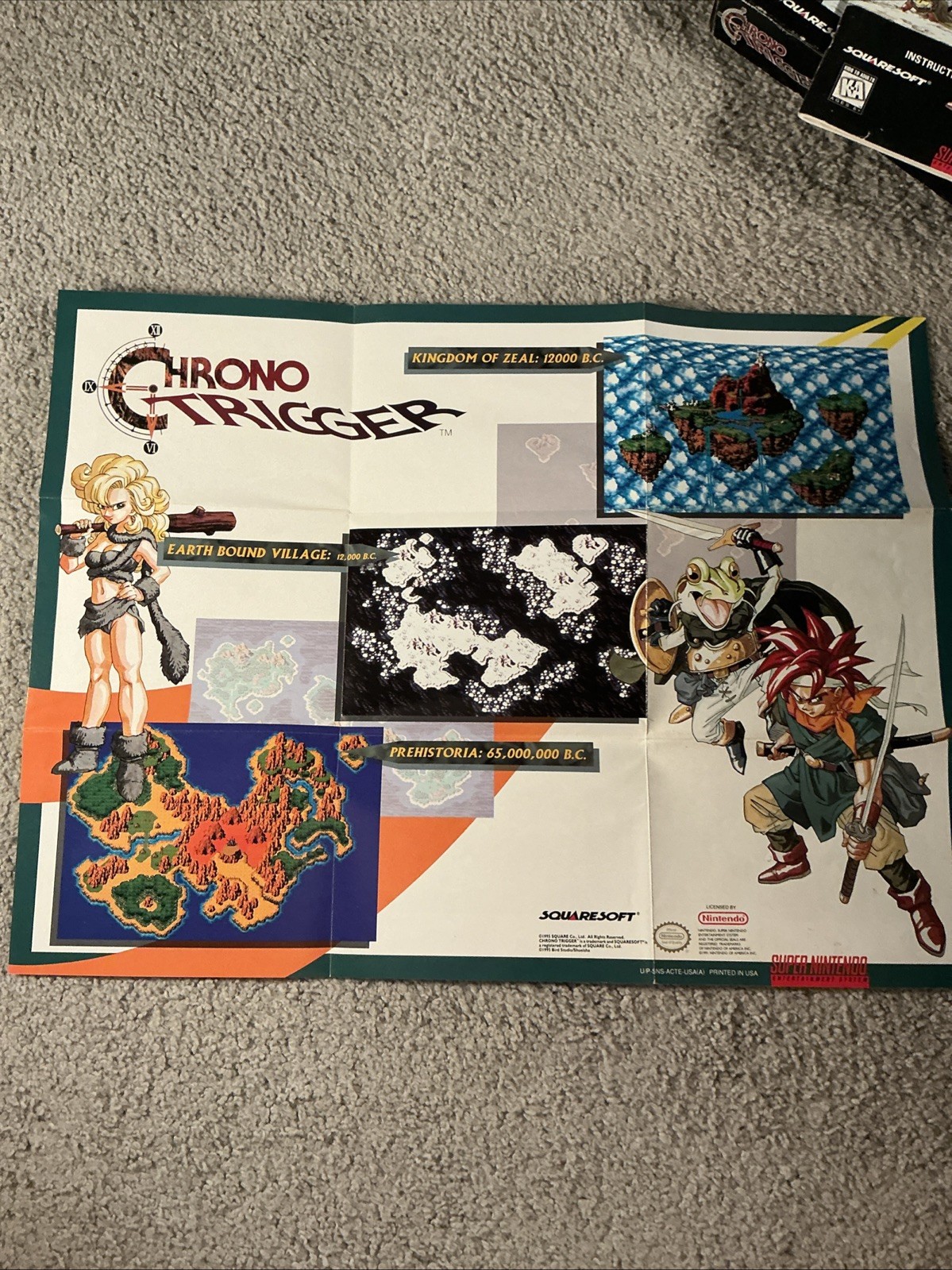 Chrono Trigger SNES Super Nintendo Authentic Video Game CIB – No Orange Poster