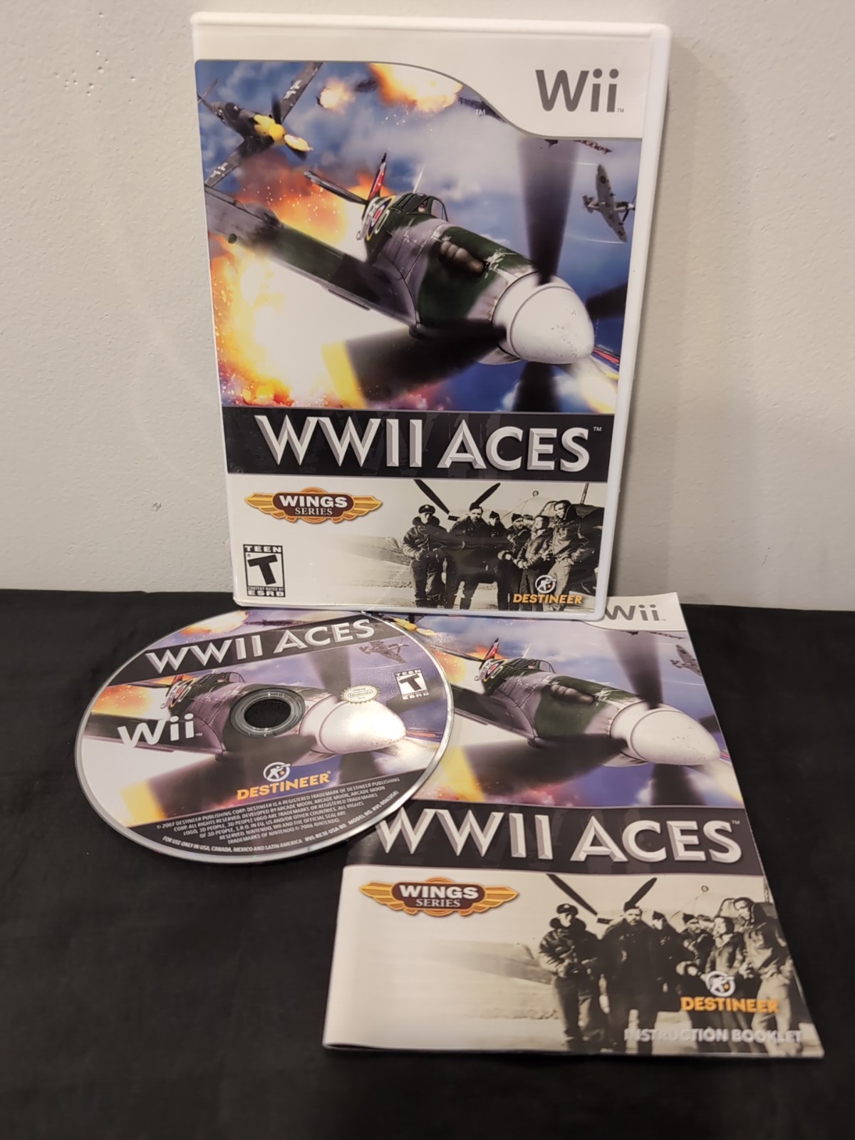 WWII Aces Nintendo Wii 2007 Destineer Simulation Flight Combat Game