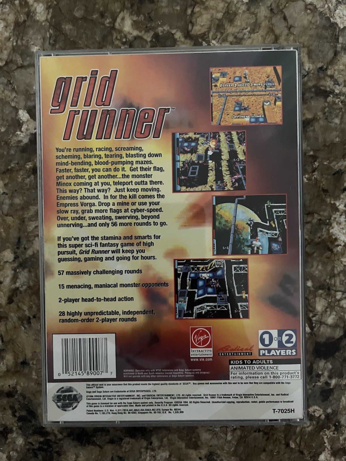 Grid Runner for Sega Saturn 1996 Edition with Registration Card, Complete in Box