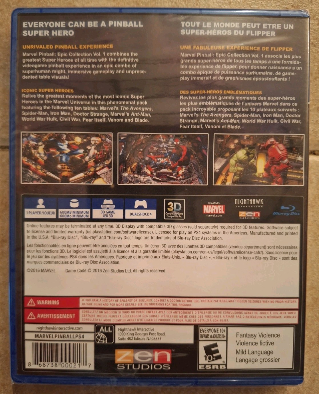 Marvel Pinball: Epic Collection Vol. 1 – Sony PlayStation 4 New, Sealed