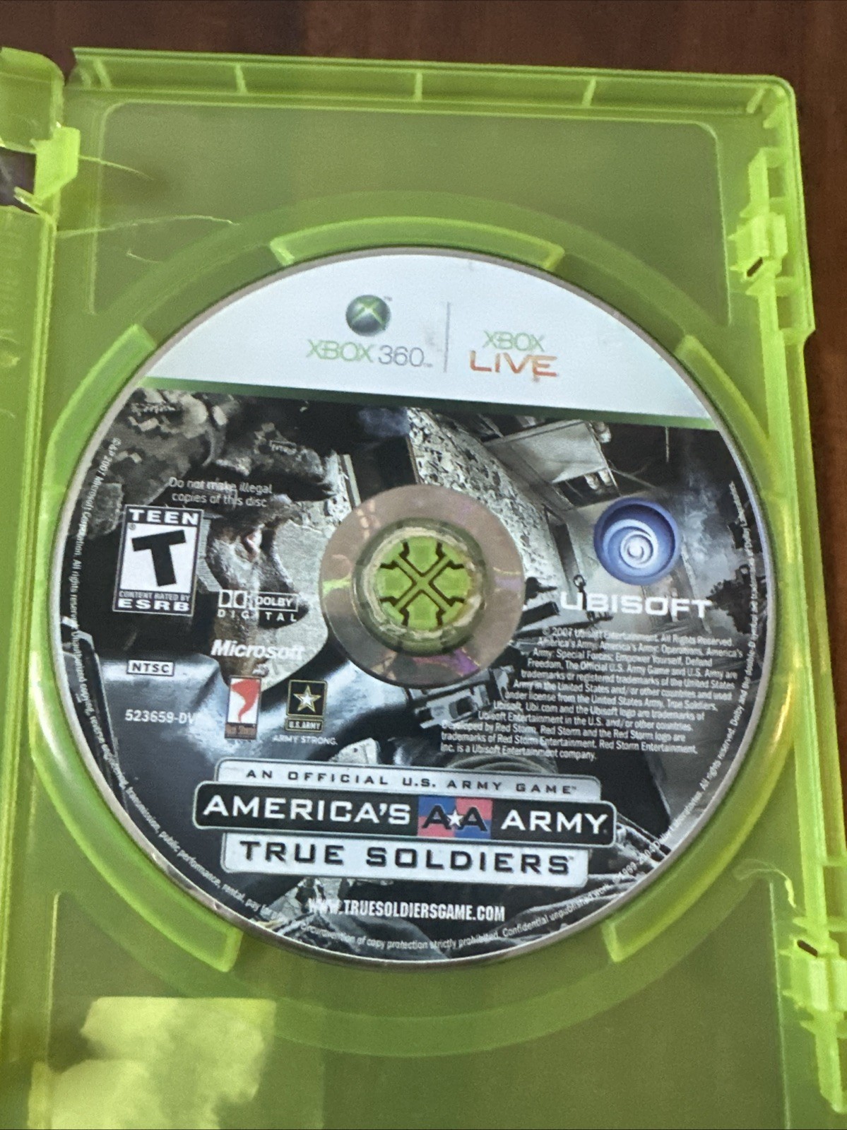 America’s Army: True Soldiers (Microsoft Xbox 360, 2007) Disc Only Tested