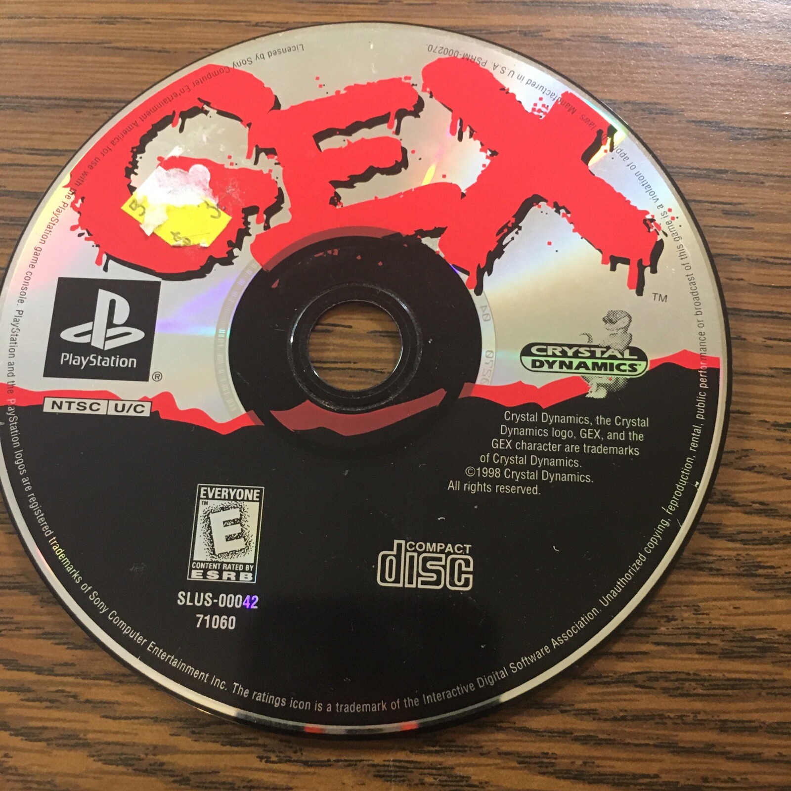 Gex (Sony PlayStation 1, 1996) Black Label PS1 Disc only (2P)