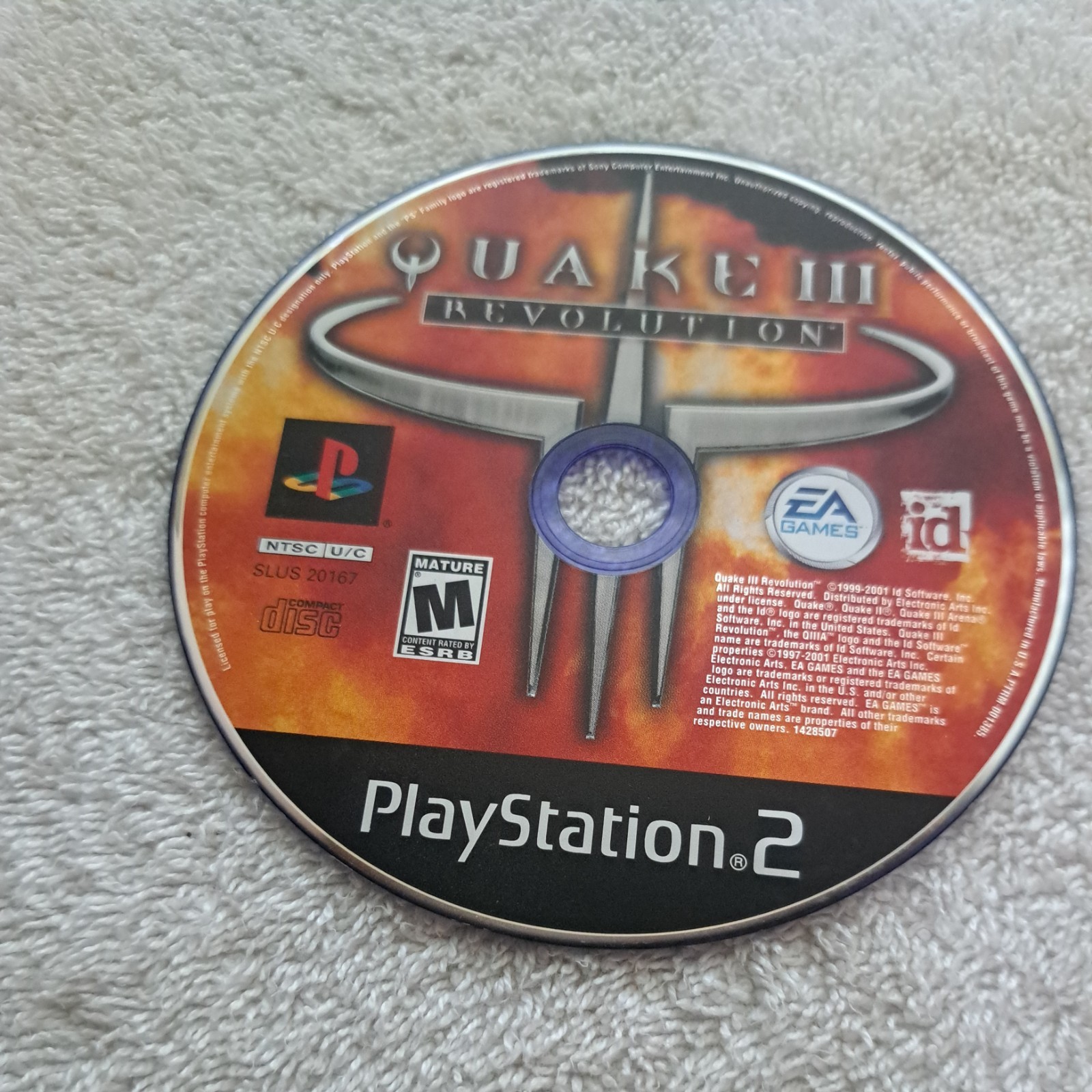 Quake III 3 Revolution (Sony PlayStation 2, 2001) Disc Only