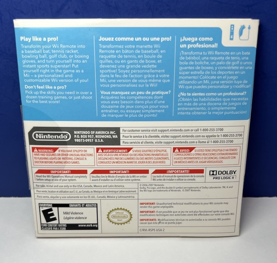 Wii Sports (Nintendo Wii, 2006) Complete w/ Manual – TESTED