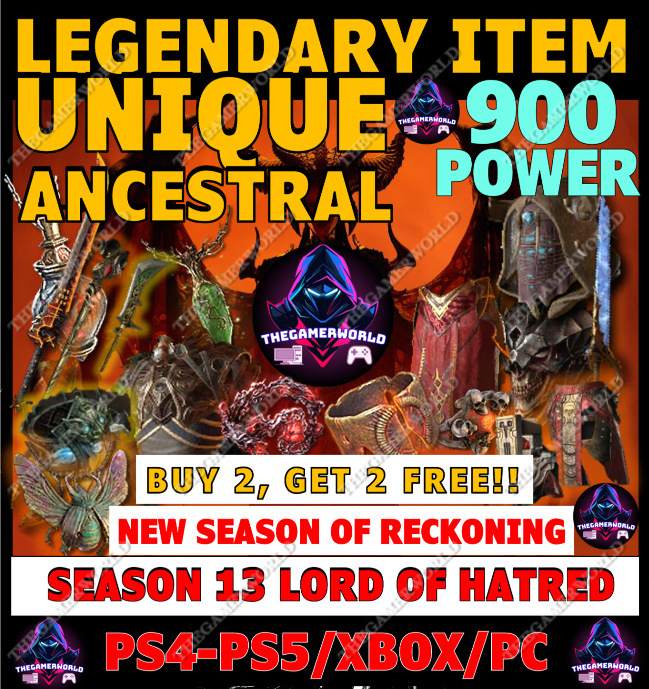 🔥 DIABLO 4 IV✨ALL UNIQUES ITEMS✨ 900✨SEASON 13 Season of Reckoning ✨PC PS XBOX