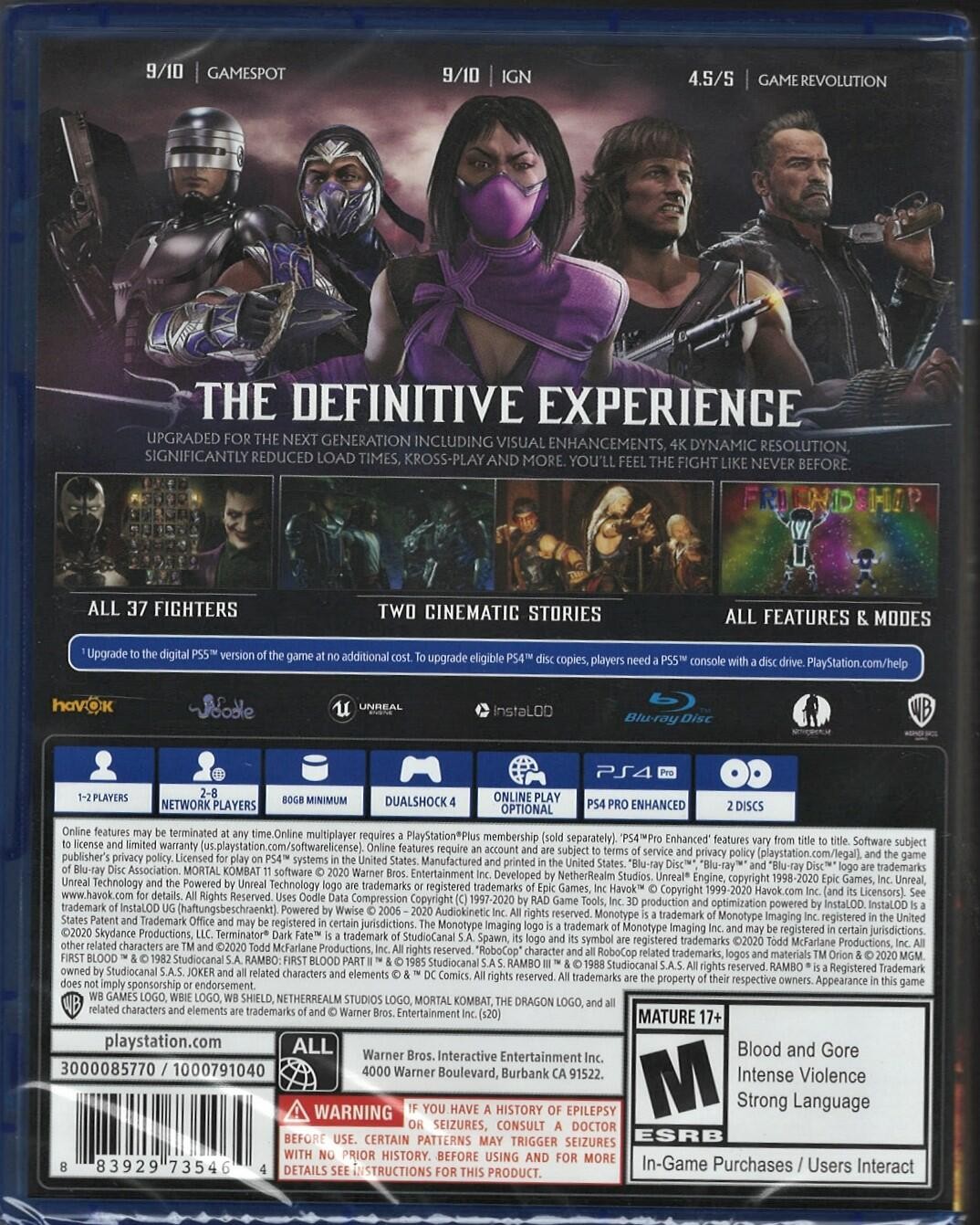 Mortal Kombat 11 Ultimate PS4 (Brand New Factory Sealed US Version) PlayStation