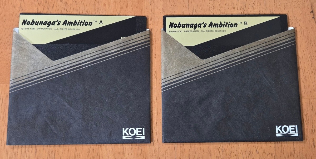 Nobunaga’s Ambition Koei 5.25″ IBM PC Big Box Game Complete 1988 Map Poster