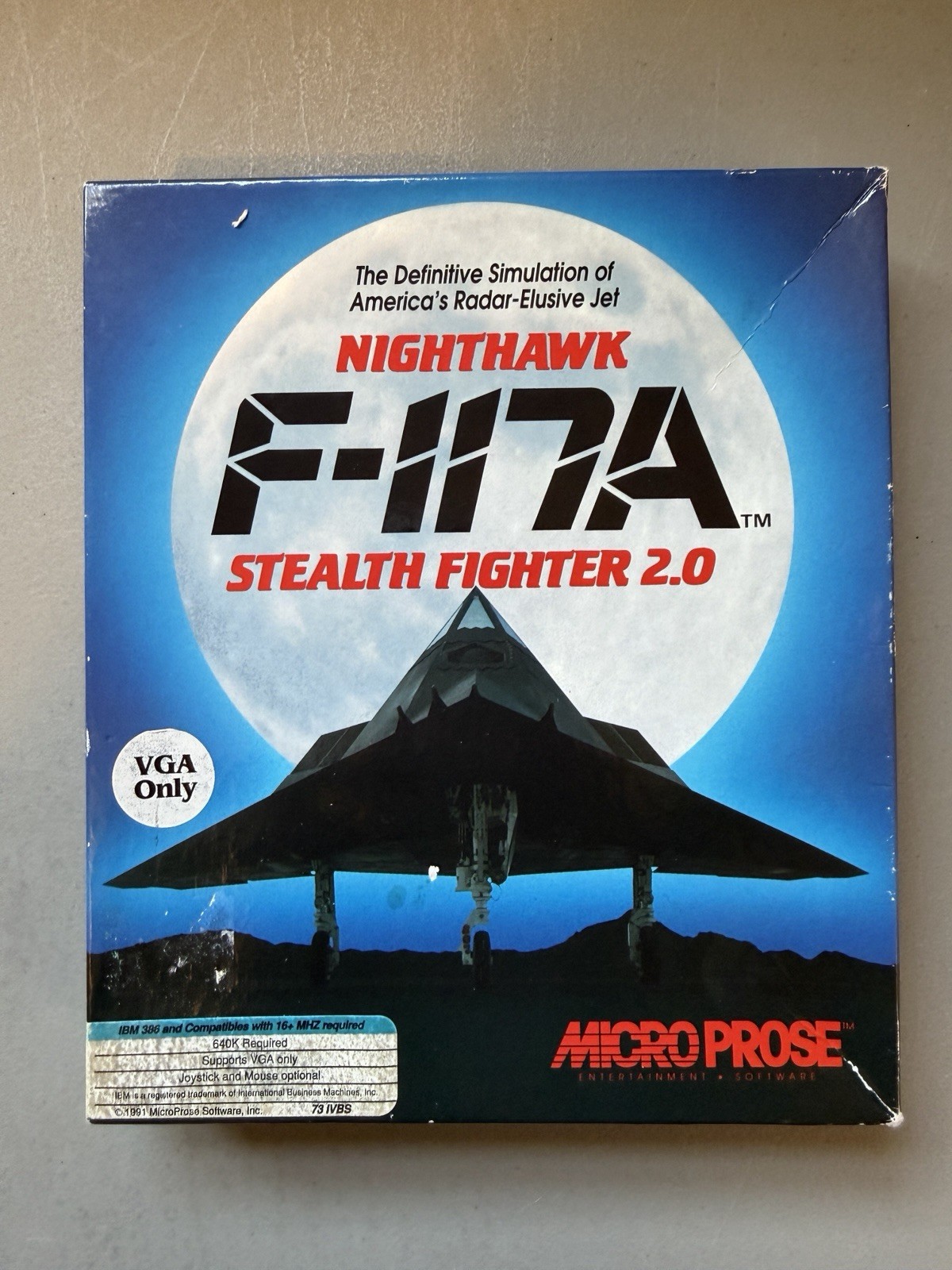 NIGHTHAWK F-117A Stealth Fighter 2.0 IBM386 5.25 HD Microprose COMPLETE!