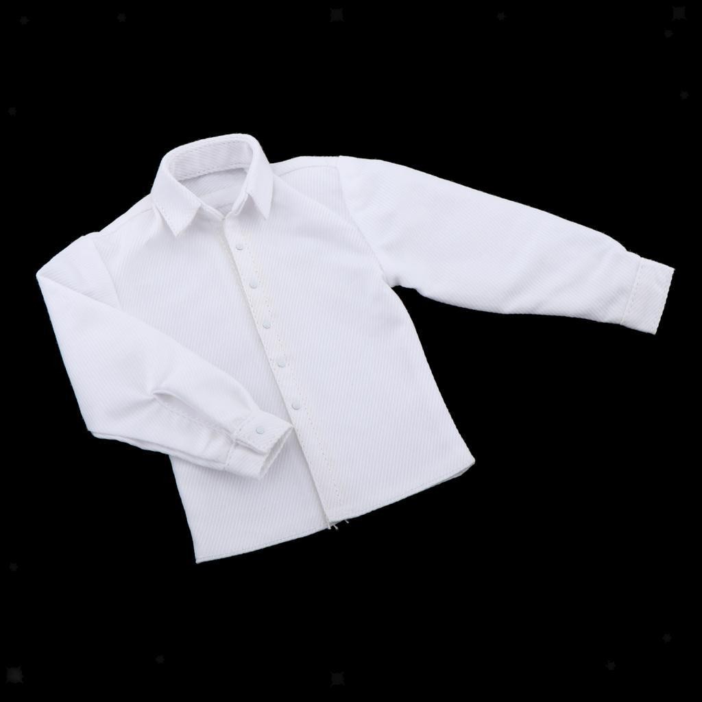 1:6 Man Dress Long Sleeve Shirt for DML 12” Male Body Action Figure Accs White