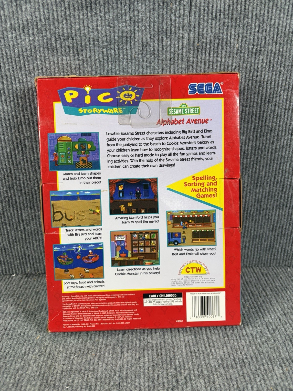 Sega Pico Storyware Sesame Street Alphabet Avenue Complete In Box Game