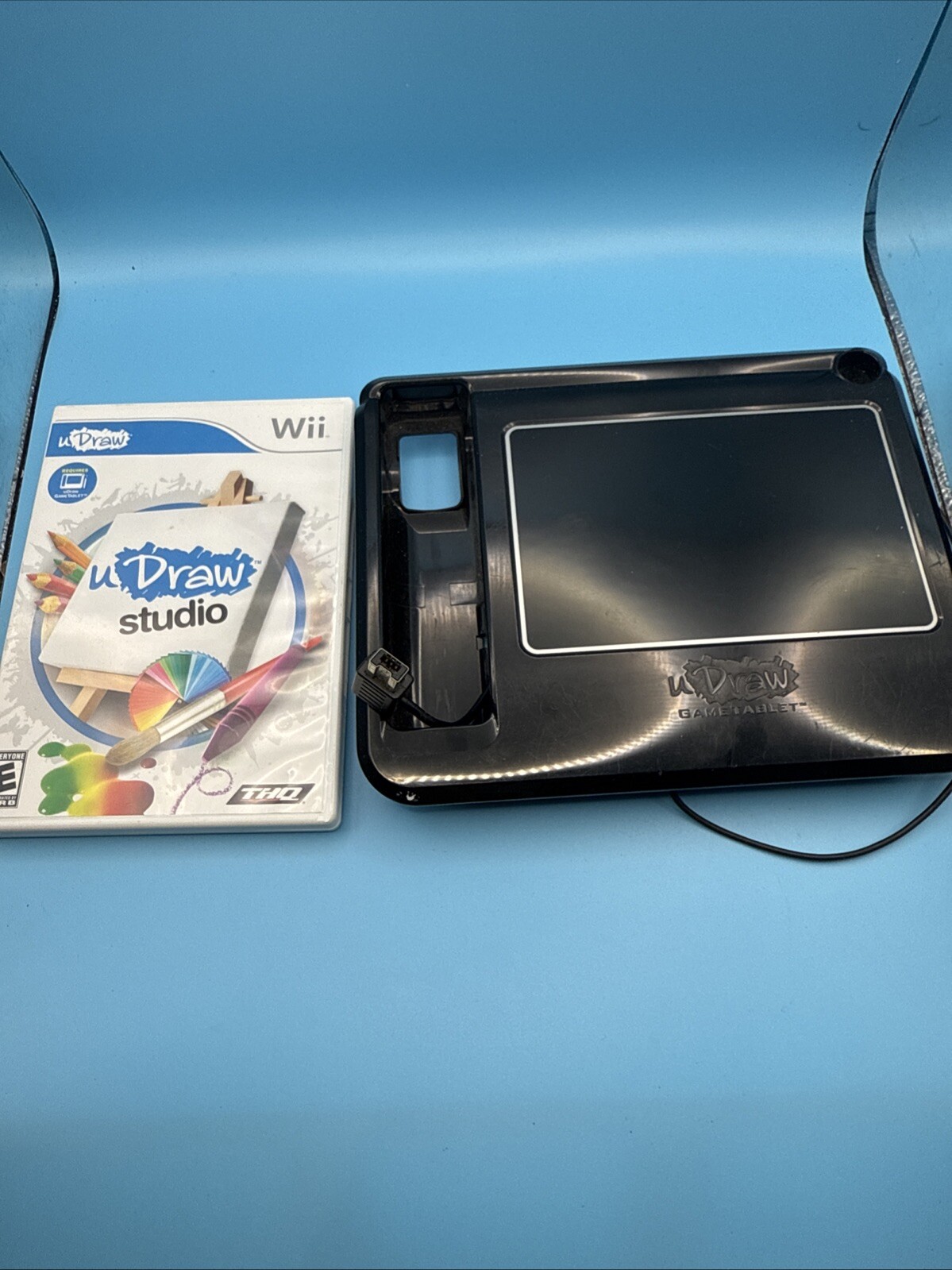 Nintendo Wii uDRAW Game Tablet Black Bundle W/ Udreaw Studio Tested