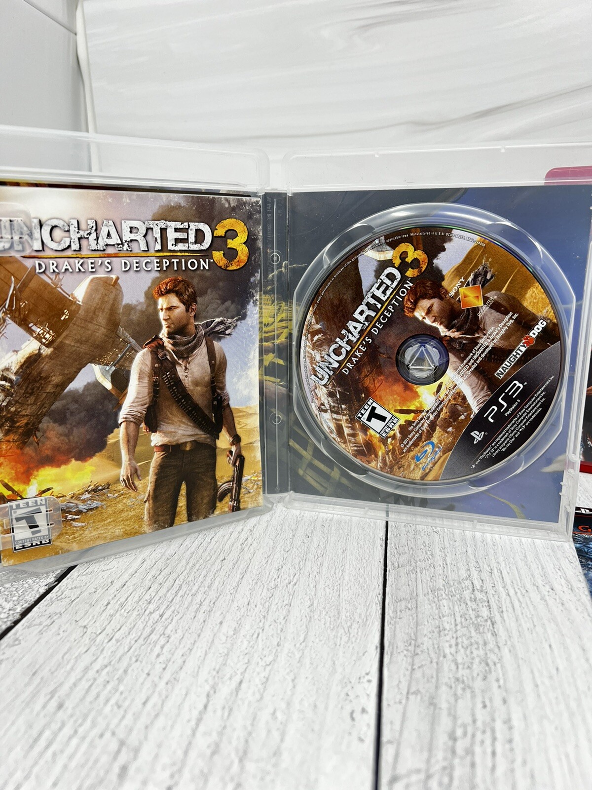 Lot of 2 Uncharted 2 Among Thieves + Uncharted 3 Drakes Deception PS3 Complete