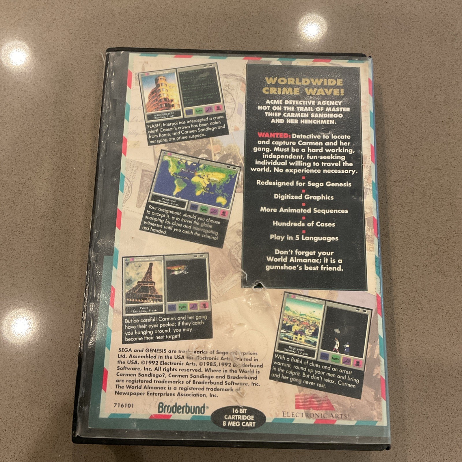 Sega Genesis Where In The World Is Carmen Sandiego? No Manual