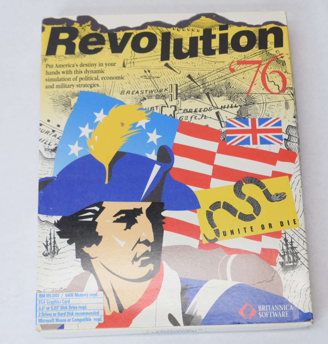 Revolution 76 Britannica 3.5″ 5.25″ Floppy Big Box IBM PC DOS Game