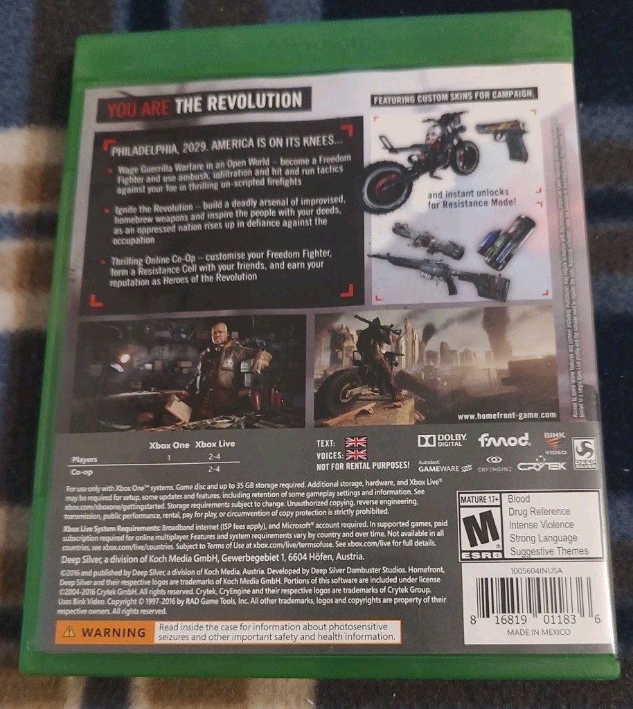 Homefront: The Revolution (Microsoft Xbox One, 2016) – CIB Complete
