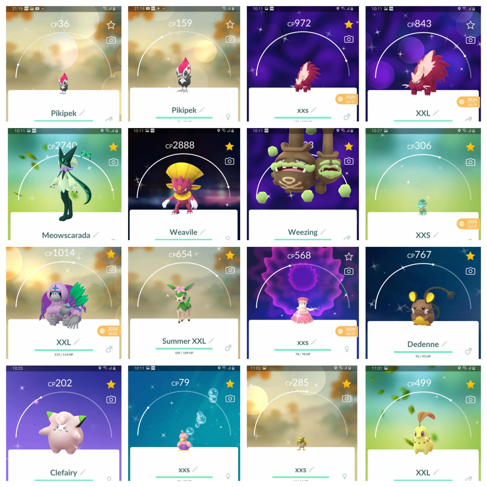 Pokèmon Go, shiny XXL & XXS pokèmon, registered or ultra friends