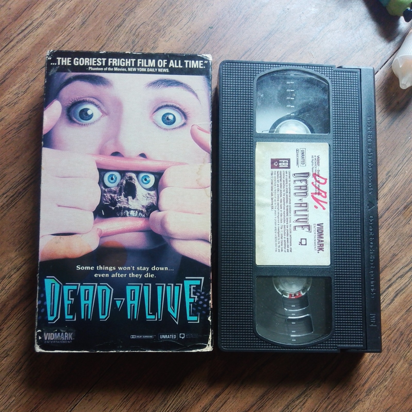 DEAD ALIVE VHS UNRATED 90’S HORROR GORE PETER JACKSON NEW ZEALAND VIDMARK VIDEO