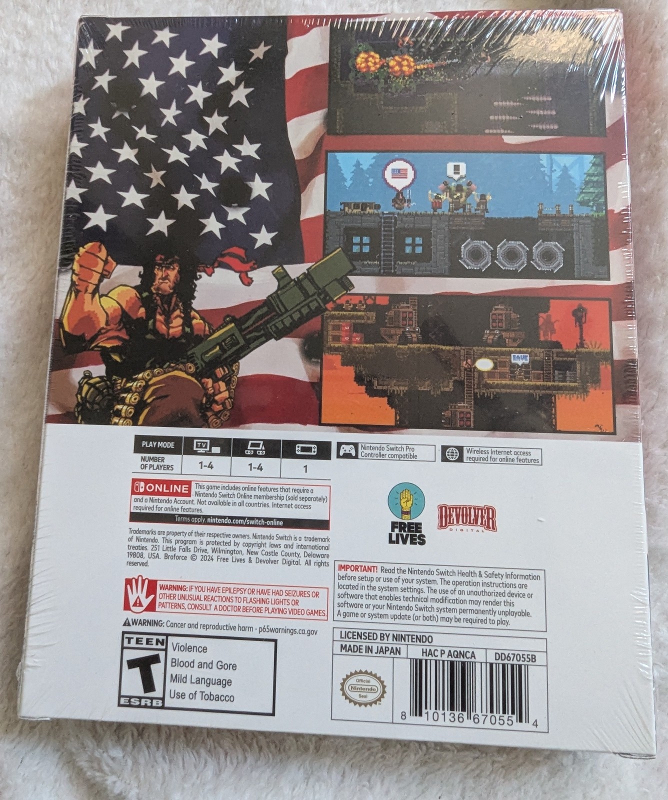 Nintendo Switch Broforce Deluxe Edition New Factory Sealed ESRB NA Version