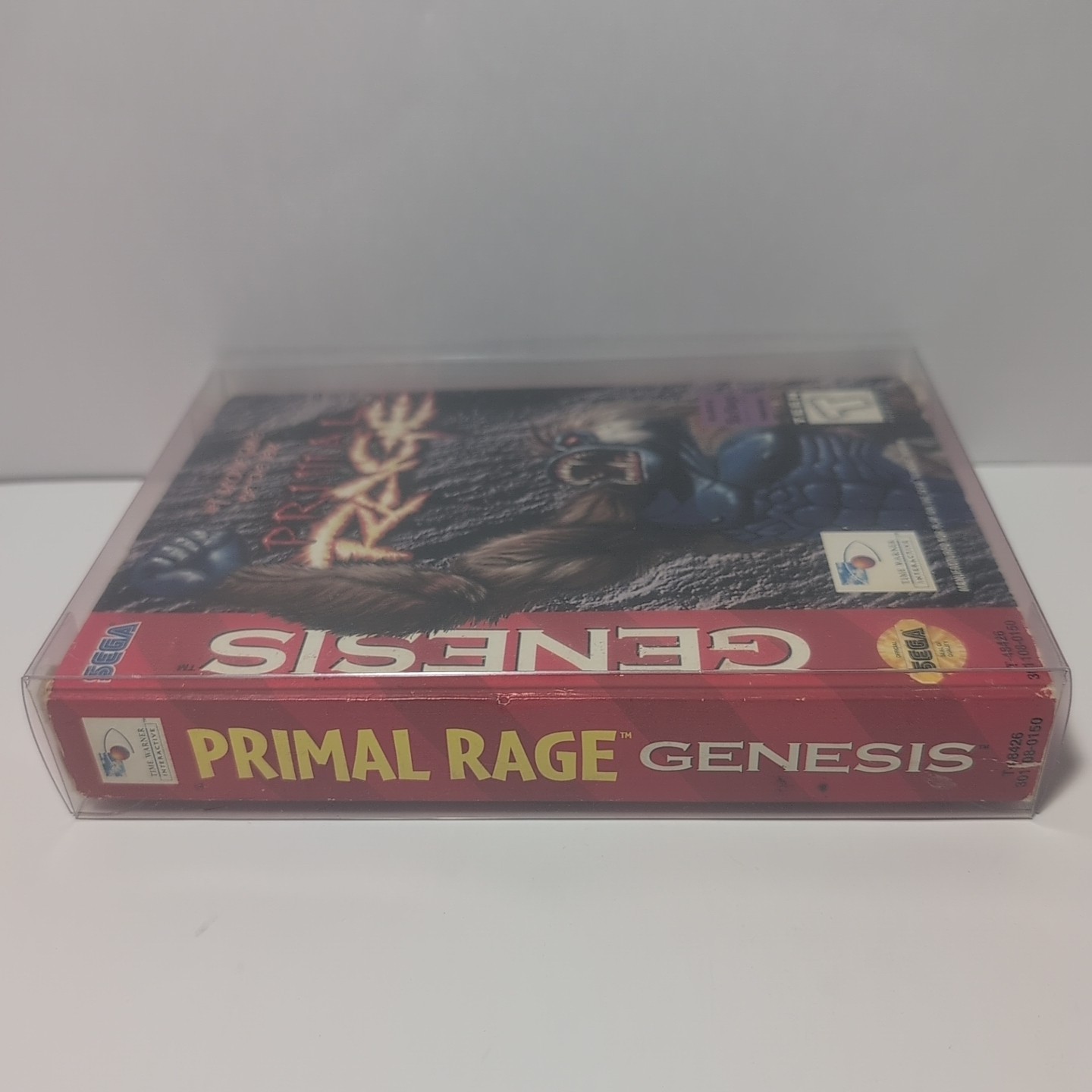 Primal Rage Sega Genesis Authentic with Box & Plastic Protector Case No Manual