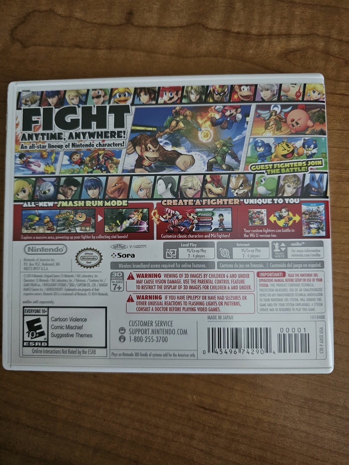 Authentic Super Smash Bros For Nintendo 3DS Game English