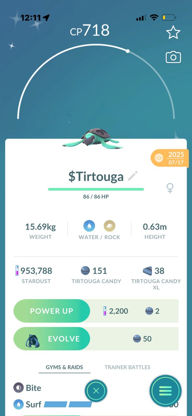 ✨Tirtouga shiny TRADE✨ link trade Pokémon GO Action & Adventure Android iOS