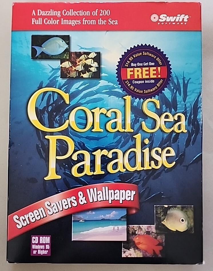 Coral Sea Paradise PC 1998 Screen Savers Wallpaper Brand Cosmi Windows 98 NT Me